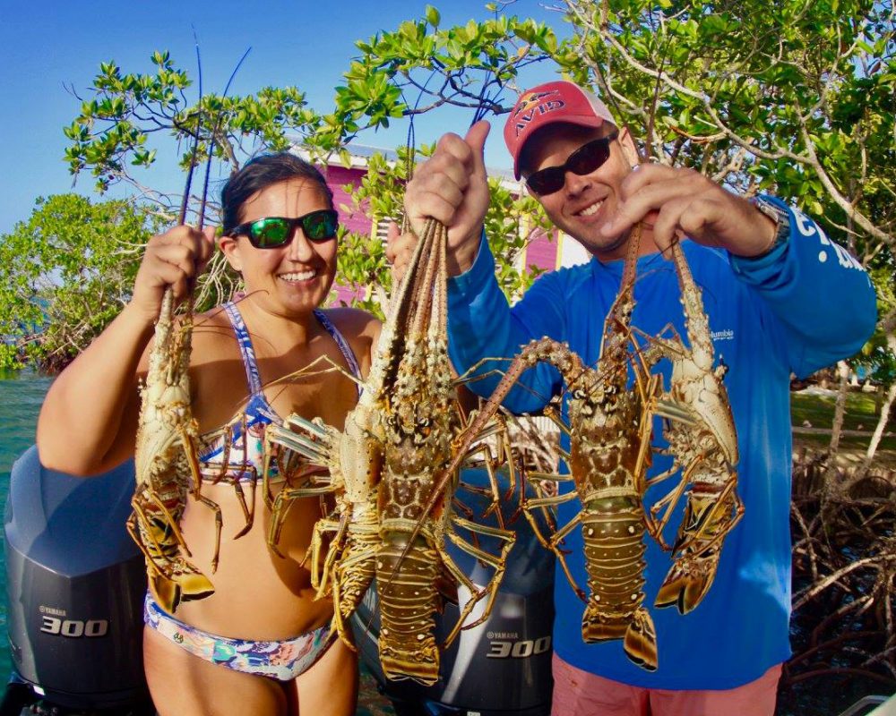 great lobster catch on inner reef excursion