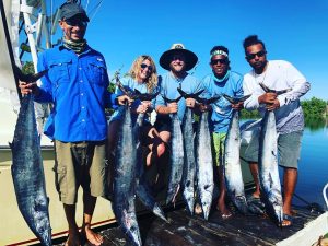 caught a group of wahoo outer reef deep sea